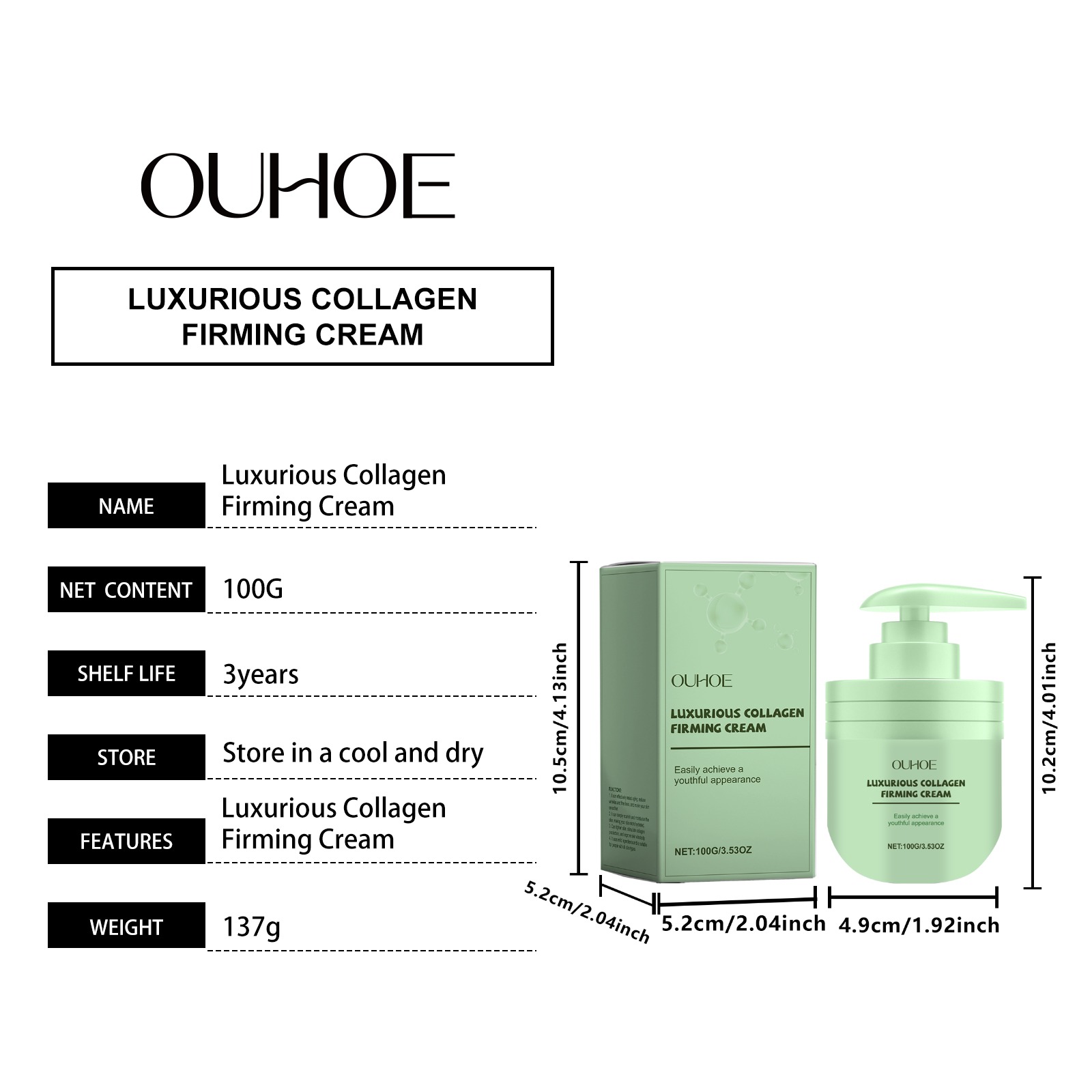 Creme peptídeo de colágeno 100 - Luxury Skincare Anti Aging avaliação e preço